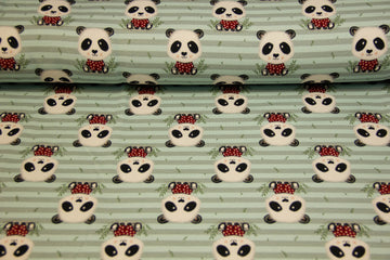 Sweat mit Pandas, Fräulein von Julie, grün, 0,5 m